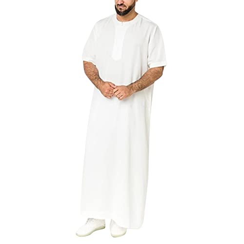 MNSWR Herren Muslim Druck Islamisch Naher Osten Islamisch Kleidung Herren Muslim Arabisch Mittlerer Osten Stehkragen Anzug Zwanglos Herren Muslim Lang Kleid Robe Muslimisches Gebetskleid F von MNSWR