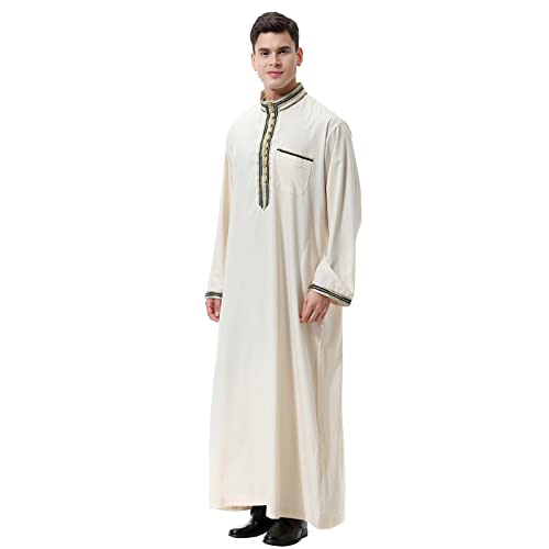 MNSWR Muslim Saudi-arabien Normallack Standplatz Kragen Robe Shirt 2023 Neu- Robe Mittelarabische Applikation Herren Kragen Muslimischer Männer Islamische Kleidung Anzug Herren Nahen Oste von MNSWR