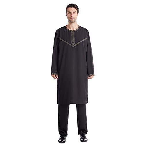 MNSWR Muslimische Kleider Herren Herrenanzüge Herren Leinenanzug Muslimischer Kleid Für Männer Islamisch Kleidung Zum Männer Muslim Herren Muslim Hosen Anzug Islamisches Marokkanisches von MNSWR