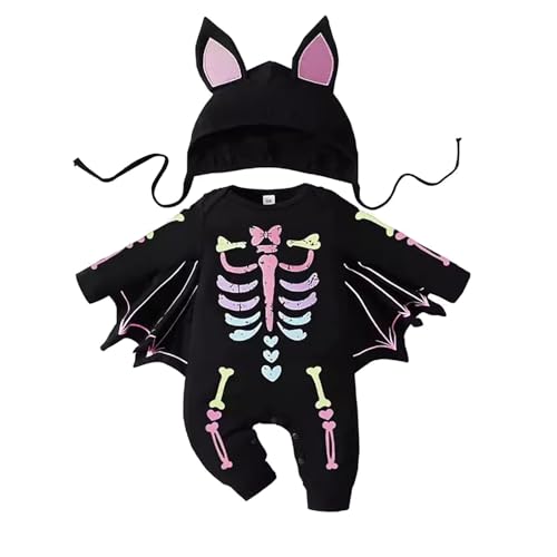 MNSWR Neugeborenes Baby Jungen Halloween Kleidung Sets Kürbis Langarm Fleece Reißverschluss Kapuzen Strampler Jacke Tops Gestreifte Hosen Füßige Leggings Kostüme 1 Jahr Baby Outfit Halloween Kürbis Ha von MNSWR