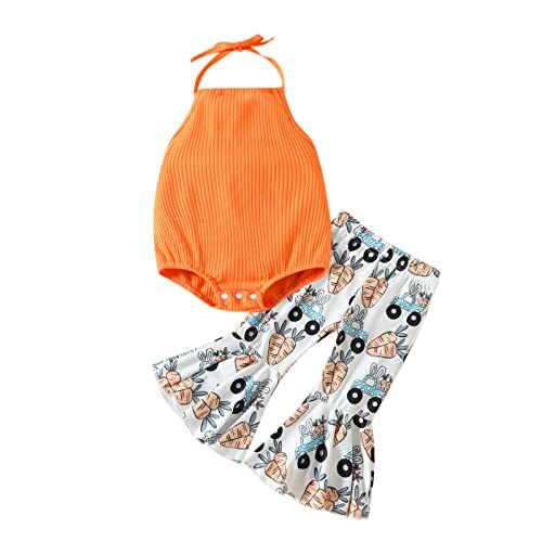 MNSWR Ostern Wickelpullover Baby,Ostern Huhn Kostüm Baby Strampler Ohne Füße Walkoverall Baby Babysachen Mädchen Baby Anziehsachen Junge Küken Sommer Ostern Infant Girls Hanging Neck Strampler Cartoon von MNSWR