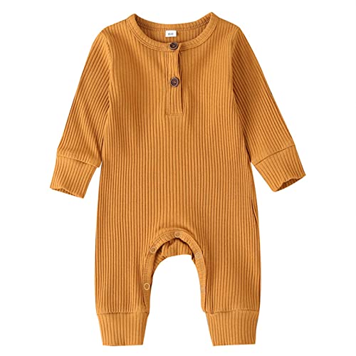MNSWR Overall Baby,Baby Latzhose Baby Schlafstrampler mädchen babysachen mädchen Strampler Neugeborene Baby Junge Baby Erstausstattung Neugeborene(Gelb,0-3 Monate) von MNSWR