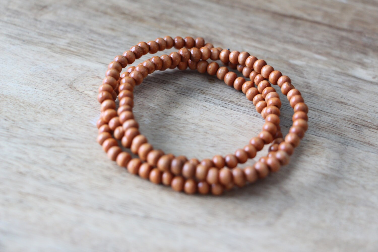 Herren Natürliche Holz Farbigen Perlen 3Er Set Armband Stapel von MNTNwear