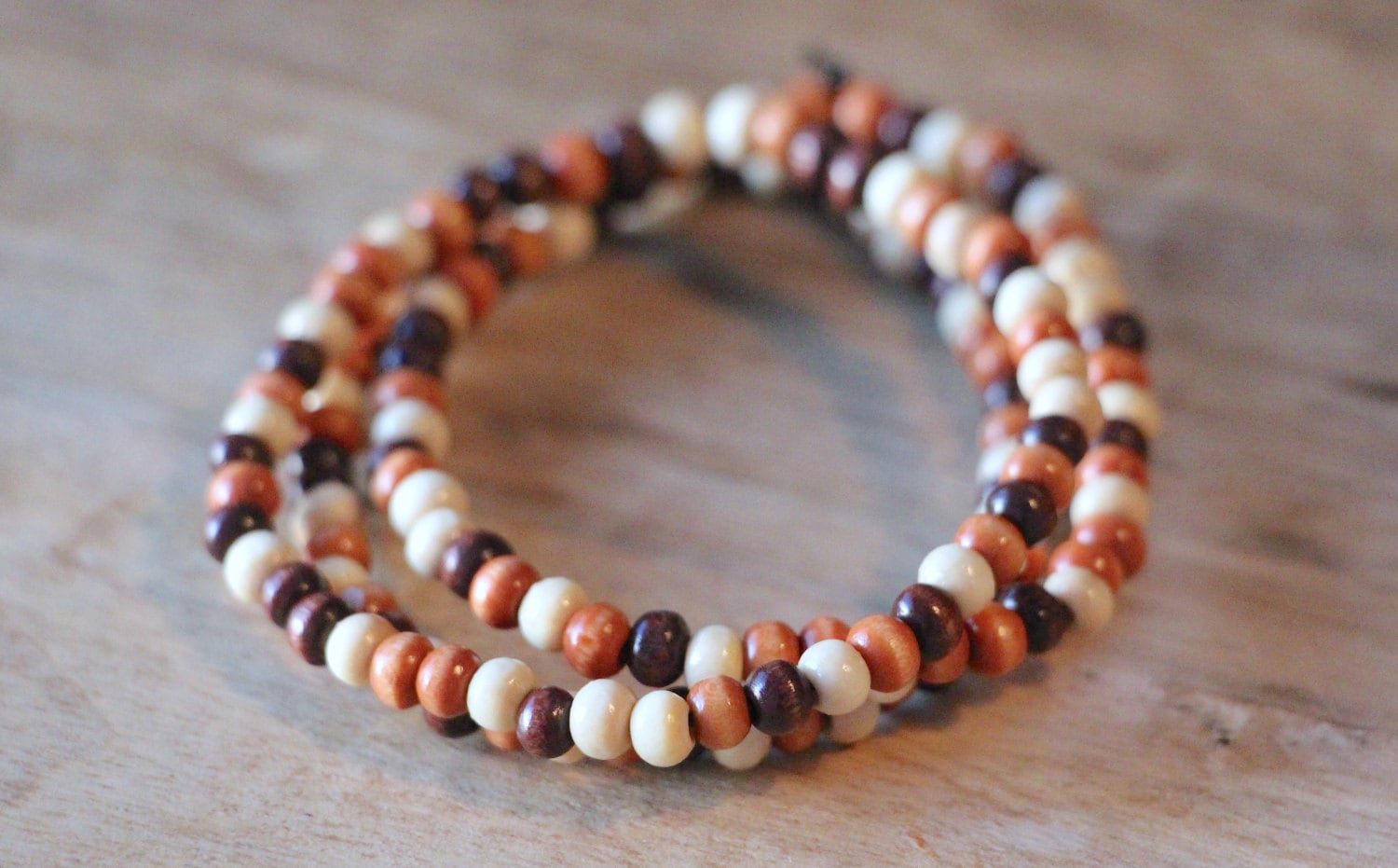 Herren Verschiedene Farbig Braun Perlen 3Er Set Armband Stapeln von MNTNwear