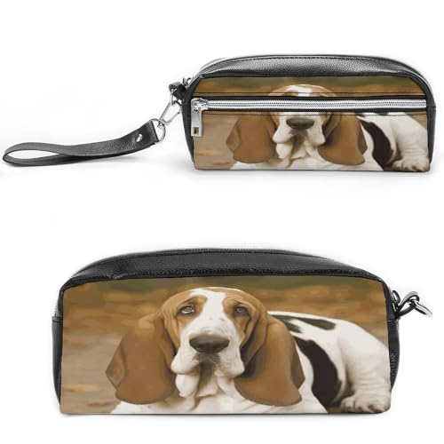 MNVTSKOP Basset Hound Make-up-Tasche, kleine Kosmetiktasche, Reiseetui, tragbarer Schreibwaren-Organizer für Frauen, Lehrer von MNVTSKOP