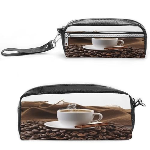 MNVTSKOP Bean Make-up-Tasche, klein, Kosmetiktasche, Reiseetui, tragbarer Schreibwaren-Organizer für Frauen, Lehrer von MNVTSKOP