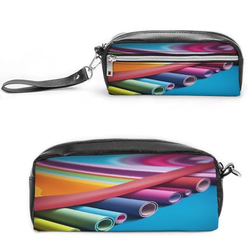 MNVTSKOP Bunte Make-up-Tasche mit Papierrolle, kleine Kosmetiktasche, Reiseetui, tragbarer Schreibwaren-Organizer für Frauen, Lehrer von MNVTSKOP