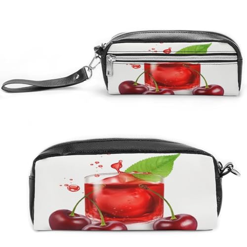 MNVTSKOP Cherry Juice Make-up-Tasche, kleine Kosmetiktasche, Reiseetui, tragbarer Schreibwaren-Organizer für Frauen, Lehrer MNVTSKOP Cherry Juice Make-up-Tasche, kleine Kosmetiktasche, Reiseetui, tragbarer Schreibwaren-Organizer für Frauen, Lehrer von MNVTSKOP
