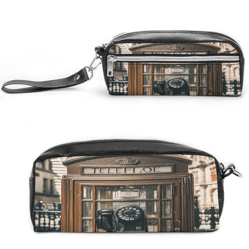 MNVTSKOP England UK Retro-/London-Telefon-Make-up-Tasche, kleine Kosmetiktasche, Reiseetui, tragbarer Schreibwaren-Organizer für Frauen, Lehrer von MNVTSKOP