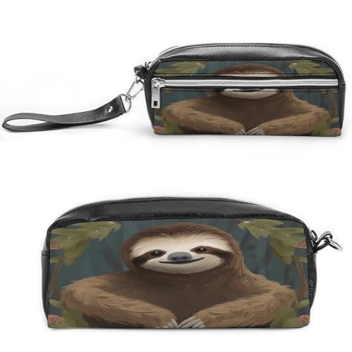 MNVTSKOP Faultier-Make-up-Tasche, klein, Kosmetiktasche, Reiseetui, tragbarer Schreibwaren-Organizer für Frauen, Lehrer von MNVTSKOP