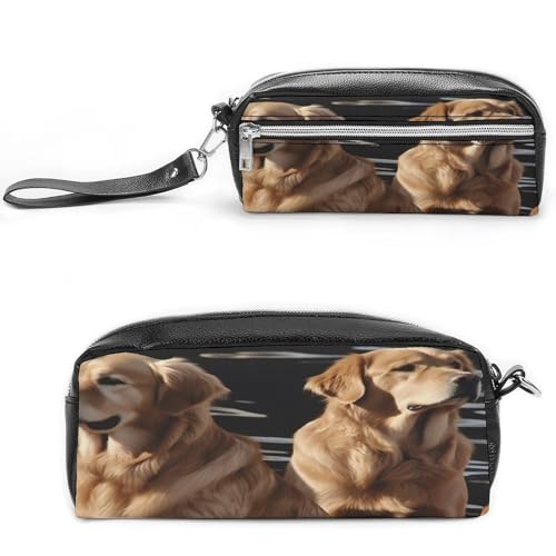 MNVTSKOP Golden Retrievers Make-up-Tasche, kleine Kosmetiktasche, Reiseetui, tragbarer Schreibwaren-Organizer für Frauen, Lehrer von MNVTSKOP