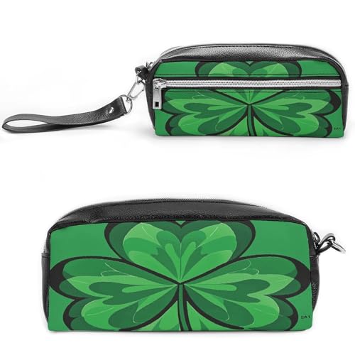 MNVTSKOP Grünes Kleeblatt-Make-up-Tasche, kleine Kosmetiktasche, Reiseetui, tragbarer Schreibwaren-Organizer für Frauen, Lehrer MNVTSKOP Grünes Kleeblatt-Make-up-Tasche, kleine Kosmetiktasche, Reiseetui, tragbarer Schreibwaren-Organizer für Frauen, Lehrer von MNVTSKOP