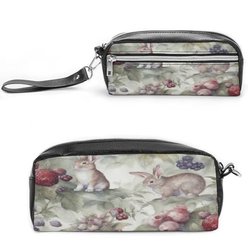 MNVTSKOP Handgezeichnetes Kaninchen-Make-up-Tasche, kleine Kosmetiktasche, Reiseetui, tragbarer Schreibwaren-Organizer für Frauen, Lehrer von MNVTSKOP