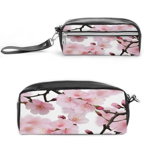 MNVTSKOP Japanische Make-up-Tasche mit Sakura-Blüte, klein, Kosmetiktasche, Reiseetui, tragbarer Schreibwaren-Organizer für Frauen, Lehrer von MNVTSKOP