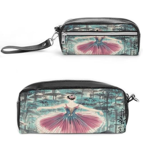 MNVTSKOP Klassische Ballett-elegante Ballerina-Make-up-Tasche, kleine Kosmetiktasche, Reiseetui, tragbarer Schreibwaren-Organizer für Frauen, Lehrer von MNVTSKOP