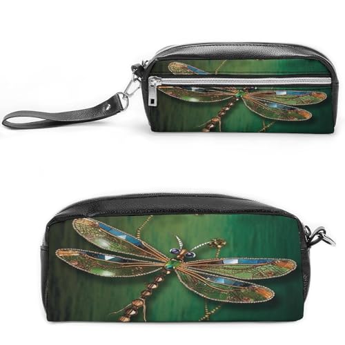 MNVTSKOP Kleine Kosmetiktasche mit Libellen-Motiv, tragbar, Schreibwaren-Organizer für Frauen, Lehrer von MNVTSKOP