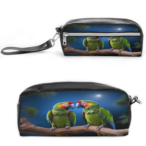 MNVTSKOP Kleine Kosmetiktasche mit Papageien, Reiseetui, tragbarer Schreibwaren-Organizer für Frauen, Lehrer von MNVTSKOP