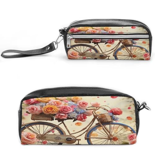 MNVTSKOP Kosmetiktasche mit Blumenmuster, klein, Reiseetui, tragbar, Schreibwaren-Organizer für Frauen, Lehrer von MNVTSKOP