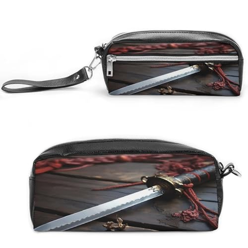 MNVTSKOP Kosmetiktasche mit Messer auf dem Boden, kleine Kosmetiktasche, tragbar, Schreibwaren-Organizer für Frauen, Lehrer von MNVTSKOP