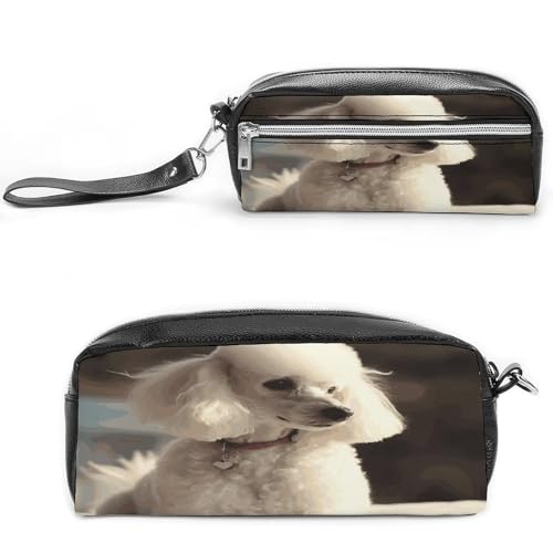 MNVTSKOP Kosmetiktasche mit französischem Pudel, klein, Reiseetui, tragbar, Schreibwaren-Organizer für Frauen, Lehrer von MNVTSKOP