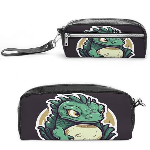 MNVTSKOP Little Green Dragon's Egg Make-up-Tasche, kleine Kosmetiktasche, Reiseetui, tragbarer Schreibwaren-Organizer für Frauen, Lehrer von MNVTSKOP