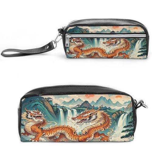 MNVTSKOP Longhu Make-up-Tasche, Motiv: Bergwasserfall, China, kleine Kosmetiktasche, Reiseetui, tragbarer Schreibwaren-Organizer für Frauen, Lehrer von MNVTSKOP