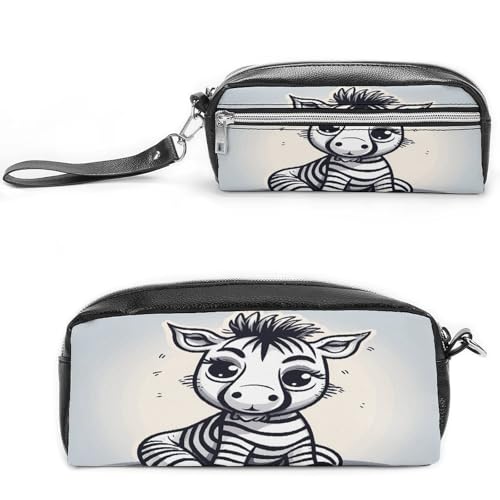 MNVTSKOP Lustige Make-up-Tasche mit Zebramuster, klein, Reiseetui, tragbarer Schreibwaren-Organizer für Frauen, Lehrer von MNVTSKOP