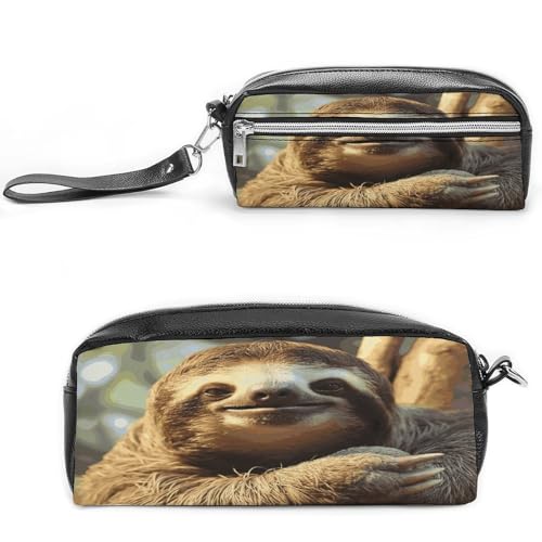 MNVTSKOP Lustiges Faultier-Make-up-Tasche, kleine Kosmetiktasche, Reiseetui, tragbarer Schreibwaren-Organizer für Frauen, Lehrer MNVTSKOP Lustiges Faultier-Make-up-Tasche, kleine Kosmetiktasche, Reiseetui, tragbarer Schreibwaren-Organizer für Frauen, Lehrer von MNVTSKOP
