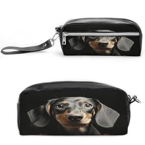 MNVTSKOP Make-up-Tasche, Dackel, klein, Kosmetiktasche, Reiseetui, tragbarer Schreibwaren-Organizer für Frauen, Lehrer von MNVTSKOP