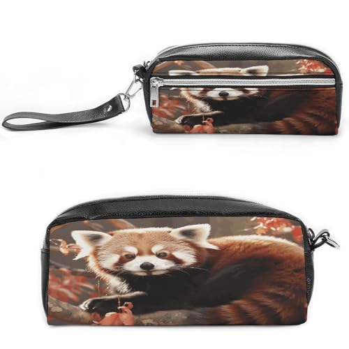 MNVTSKOP Make-up-Tasche, Motiv: roter Panda, klein, Reiseetui, tragbarer Schreibwaren-Organizer für Frauen, Lehrer von MNVTSKOP