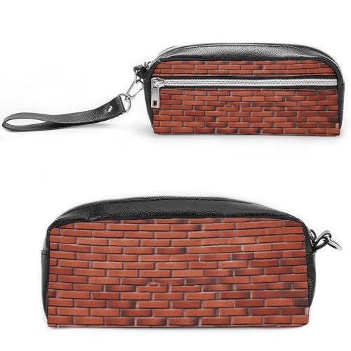 MNVTSKOP Make-up-Tasche, klein, Kosmetiktasche, Reiseetui, tragbar, Schreibwaren-Organizer für Frauen, Lehrer, Rot von MNVTSKOP