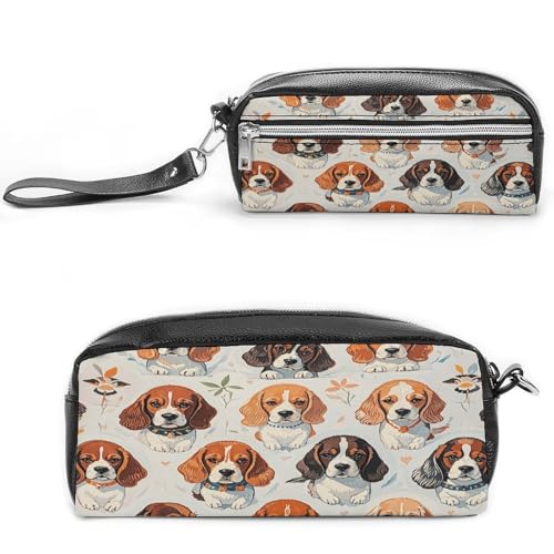 MNVTSKOP Make-up-Tasche mit Beagle-Muster, klein, Kosmetiktasche, tragbar, Schreibwaren-Organizer für Frauen, Lehrer von MNVTSKOP