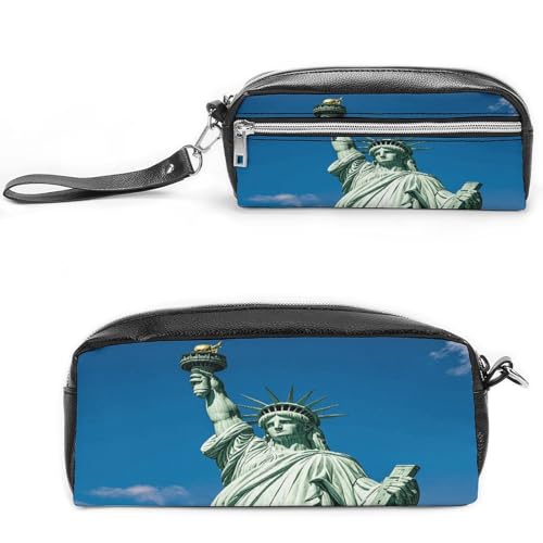 MNVTSKOP Make-up-Tasche mit Freiheitsstatue, klein, Kosmetiktasche, tragbar, Schreibwaren-Organizer für Frauen, Lehrer von MNVTSKOP