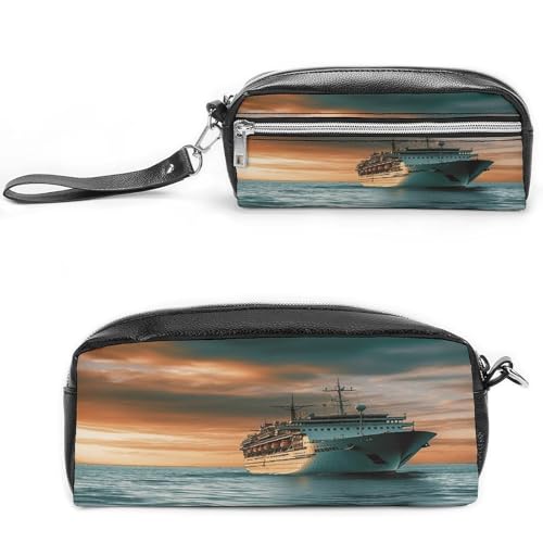 MNVTSKOP Make-up-Tasche mit Kreuzfahrtschiff, klein, Reiseetui, tragbar, Schreibwaren-Organizer für Frauen, Lehrer von MNVTSKOP