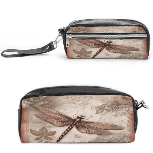 MNVTSKOP Make-up-Tasche mit Libellen-Motiv, klein, Reiseetui, tragbar, Schreibwaren-Organizer für Frauen, Lehrer von MNVTSKOP