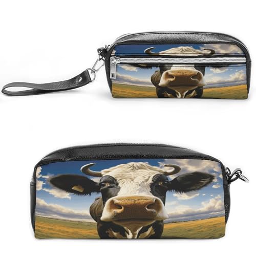 MNVTSKOP Make-up-Tasche mit Prärie-Kuh, klein, Kosmetiktasche, tragbar, Schreibwaren-Organizer für Frauen, Lehrer von MNVTSKOP