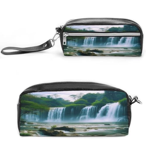 MNVTSKOP Make-up-Tasche mit Wasserfall-Landschaft, klein, Kosmetiktasche, tragbar, Schreibwaren-Organizer für Frauen, Lehrer MNVTSKOP Make-up-Tasche mit Wasserfall-Landschaft, klein, Kosmetiktasche, tragbar, Schreibwaren-Organizer für Frauen, Lehrer von MNVTSKOP