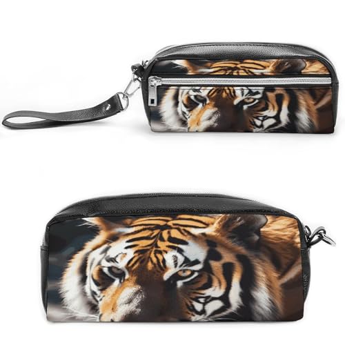 MNVTSKOP Make-up-Tasche mit Wildtier-Tigermotiv, klein, Kosmetiktasche, Reiseetui, tragbarer Schreibwaren-Organizer für Frauen, Lehrer MNVTSKOP Make-up-Tasche mit Wildtier-Tigermotiv, klein, Kosmetiktasche, Reiseetui, tragbarer Schreibwaren-Organizer für Frauen, Lehrer von MNVTSKOP