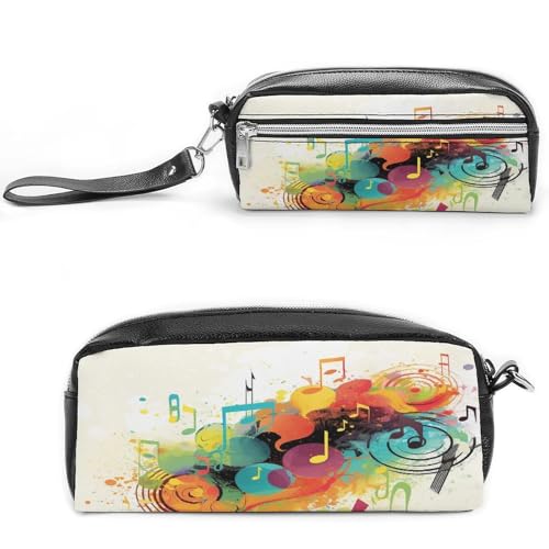 MNVTSKOP Make-up-Tasche mit abstraktem Musik-Thema, klein, Kosmetiktasche, tragbarer Schreibwaren-Organizer für Frauen, Lehrer von MNVTSKOP