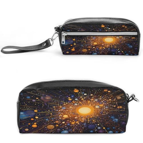 MNVTSKOP Make-up-Tasche mit braunen Punkten, kleine Kosmetiktasche, Reiseetui, tragbarer Schreibwaren-Organizer für Frauen, Lehrer von MNVTSKOP