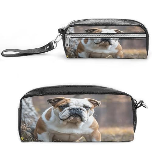 MNVTSKOP Make-up-Tasche mit englischen Bulldoggen, klein, Kosmetiktasche, tragbar, Schreibwaren-Organizer für Frauen, Lehrer von MNVTSKOP