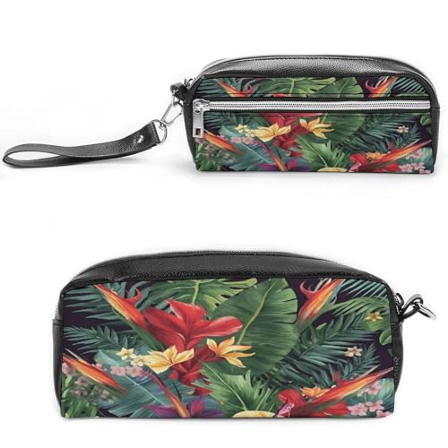 MNVTSKOP Make-up-Tasche mit tropischen Pflanzen und Blumen, kleine Kosmetiktasche, tragbar, Schreibwaren-Organizer für Frauen, Lehrer MNVTSKOP Make-up-Tasche mit tropischen Pflanzen und Blumen, kleine Kosmetiktasche, tragbar, Schreibwaren-Organizer für Frauen, Lehrer von MNVTSKOP