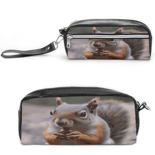 MNVTSKOP Niedliche Eichhörnchen-Make-up-Tasche, kleine Kosmetiktasche, Reiseetui, tragbarer Schreibwaren-Organizer für Frauen, Lehrer von MNVTSKOP