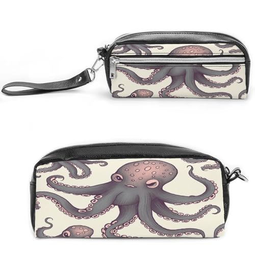 MNVTSKOP Niedliche Oktopus-Make-up-Tasche, kleine Kosmetiktasche, Reiseetui, tragbarer Schreibwaren-Organizer für Frauen, Lehrer von MNVTSKOP
