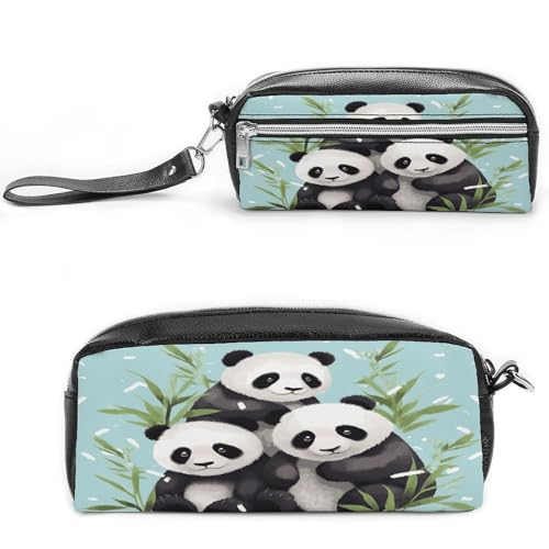 MNVTSKOP Pandas Make-up-Tasche, klein, Kosmetiktasche, Reisekoffer, tragbarer Schreibwaren-Organizer für Frauen, Lehrer von MNVTSKOP