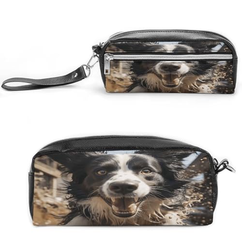MNVTSKOP Pastor Border Collie Make-up-Tasche, kleine Kosmetiktasche, Reiseetui, tragbarer Schreibwaren-Organizer für Frauen, Lehrer von MNVTSKOP