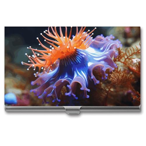 MNVTSKOP Visitenkartenhalter aus Metall, schlankes Visitenkartenetui, Geldbörse, Namenskartenhalter, Nudibranch, professionelle Geschäftskarten, Organizer, Kredit-Träger für Männer und Frauen von MNVTSKOP