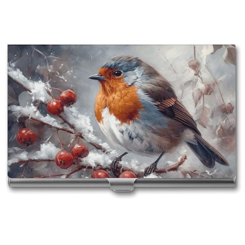 MNVTSKOP Visitenkartenhalter aus Metall, schlankes Visitenkartenetui, Geldbörse, Namenskartenhalter, Vogel auf Ast, professionelle Geschäftskarten, Organizer, Kredit-Träger für Männer und Frauen von MNVTSKOP