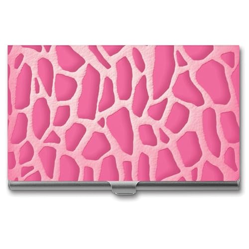 MNVTSKOP Visitenkartenhalter aus Metall, schmales Visitenkartenetui, Geldbörse, Namenskartenhalter, Giraffen-Textur, professioneller Geschäftskarten, Organizer, Kreditträger für Männer und Frauen von MNVTSKOP