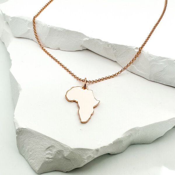 MOANINA Kette Afrika Kontinent - 925 Silber/18k Gold Vermeil - 3 Längen von MOANINA